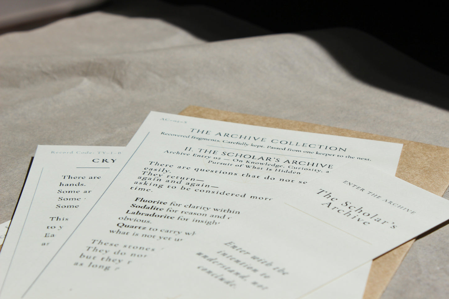 The Scholars Archive the archive collection by Crystal Manuscript