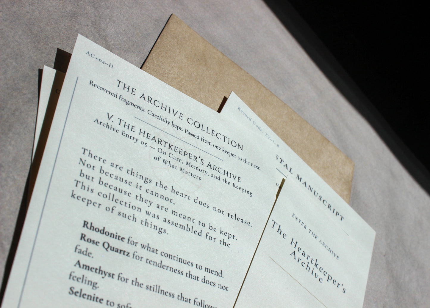 The Heartkeepers Archive the archive collection by Crystal Manuscript