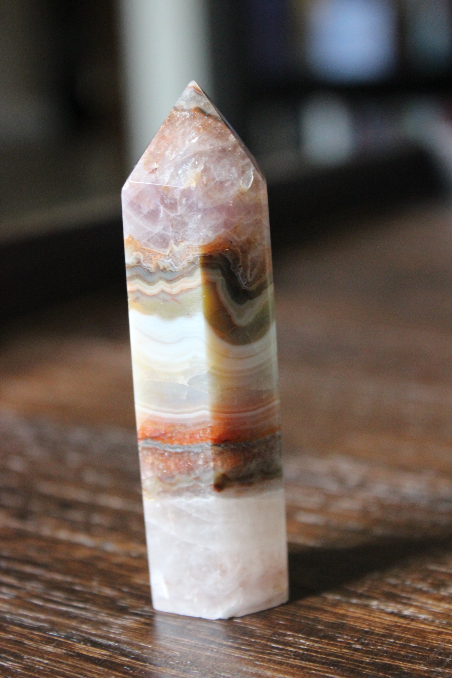 Amethyst Lace Agate Tower