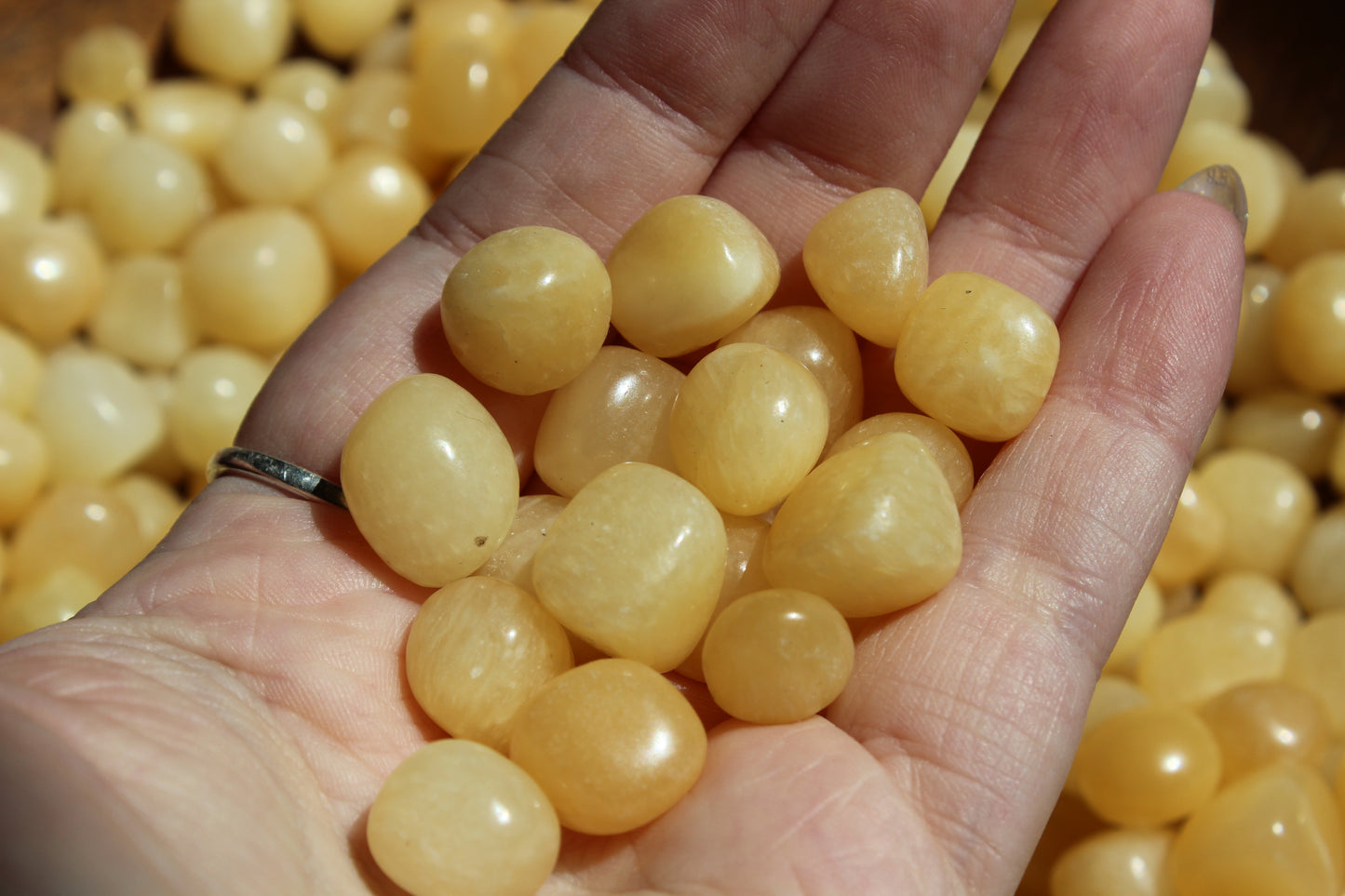 Yellow Aragonite Tumbled Mini Stones