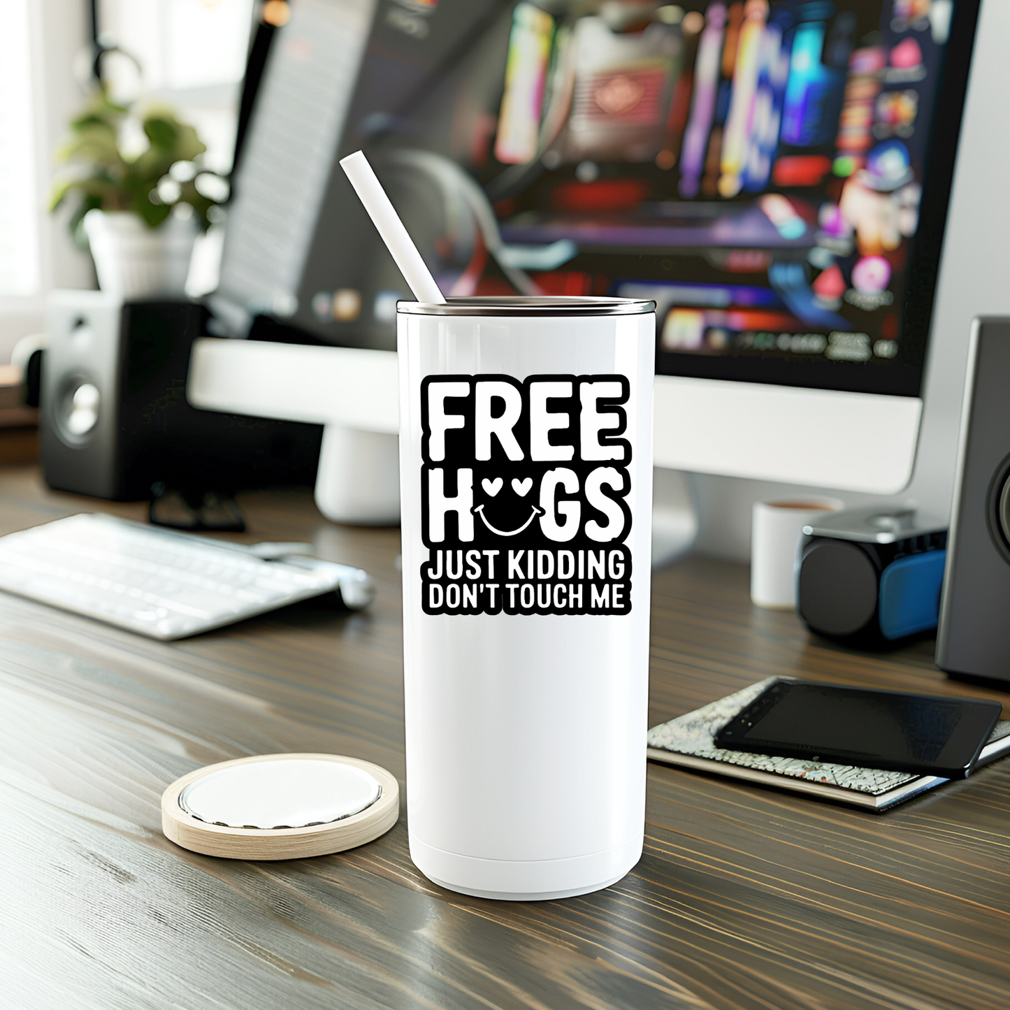 Funny Don't Hug Me Vinyl Sticker