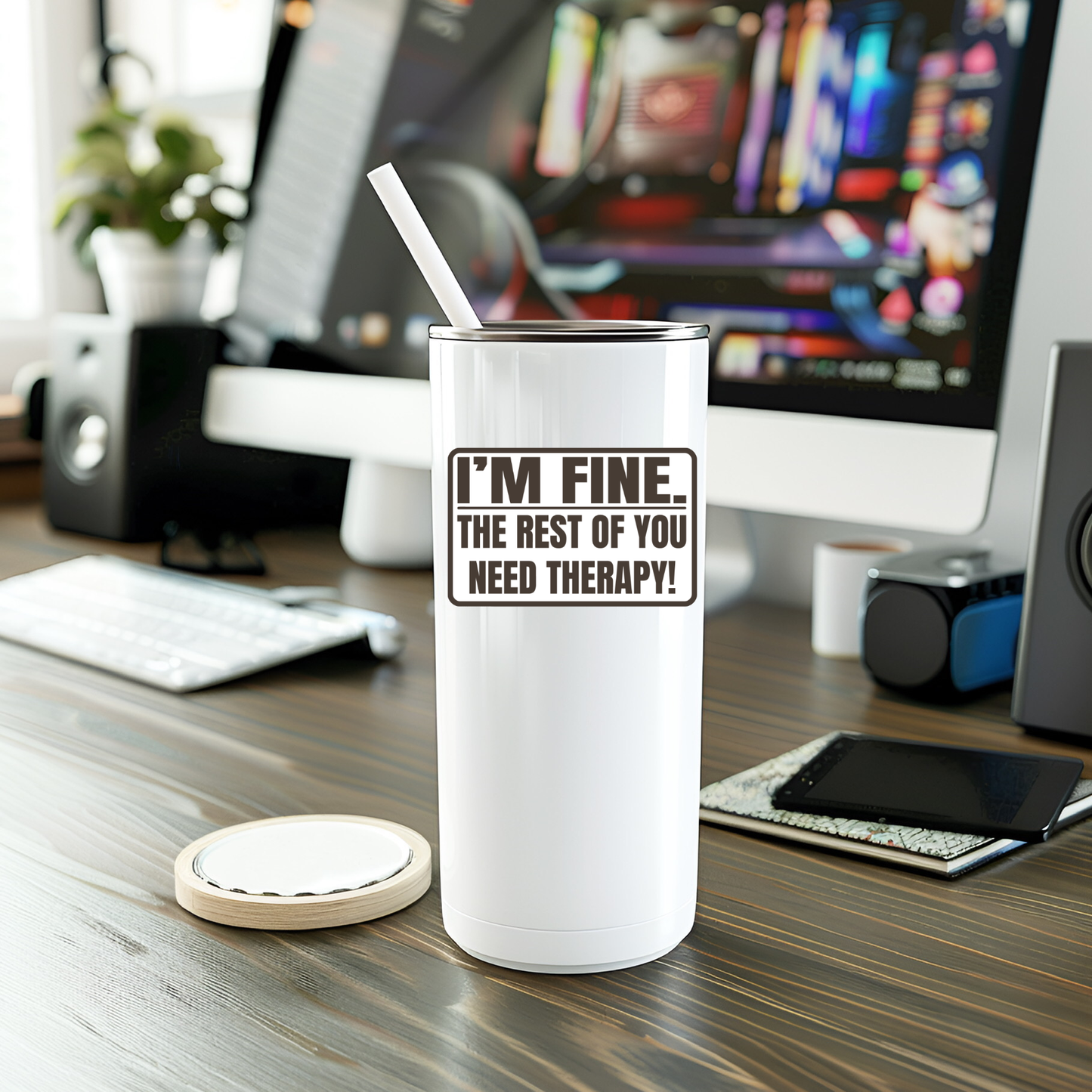 Funny I'm Fine You Need Therapy Sticker