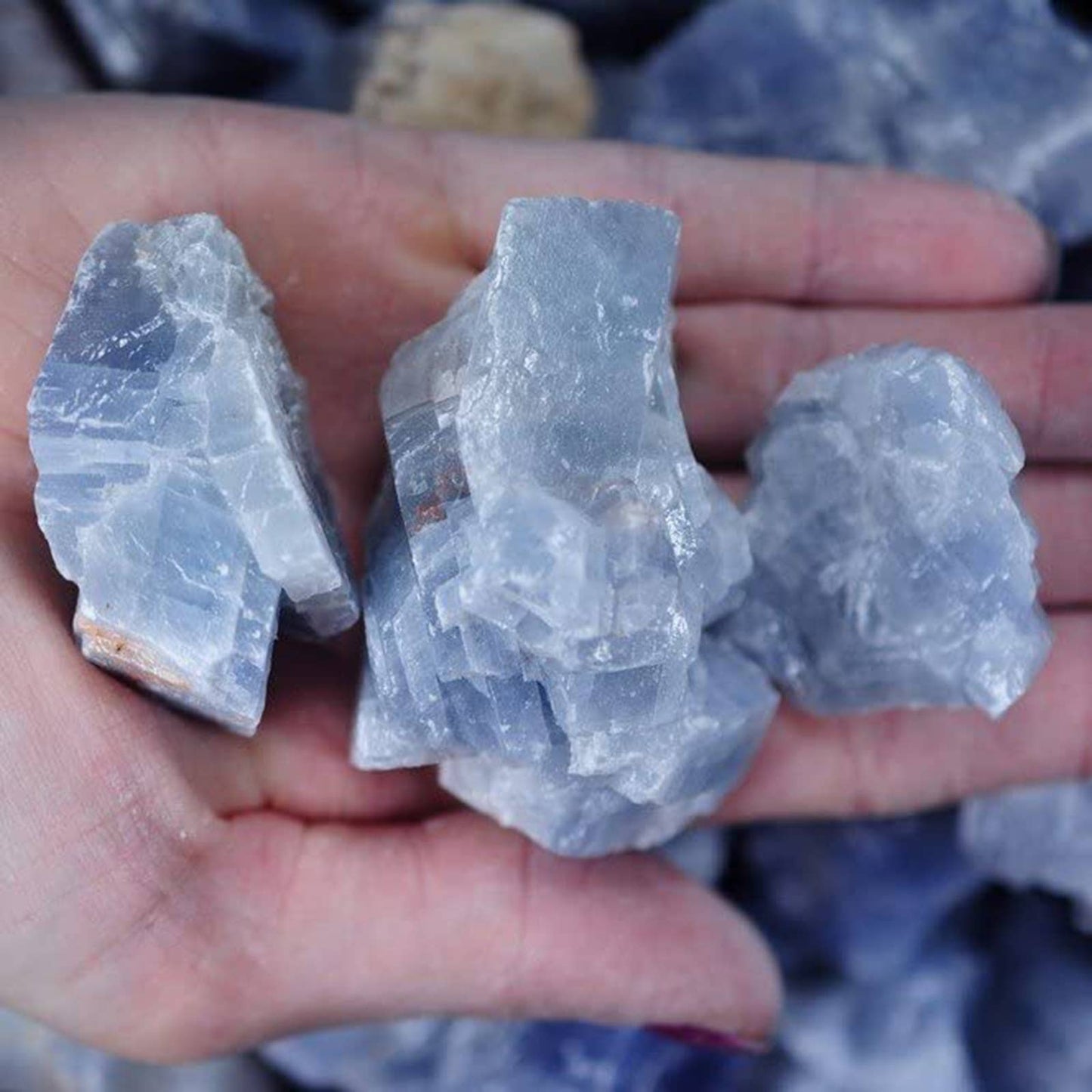 Blue Calcite - Rough Acid Washed