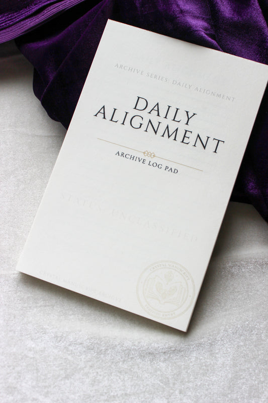 Daily Alignment archive-inspired notepad by Crystal Manuscript