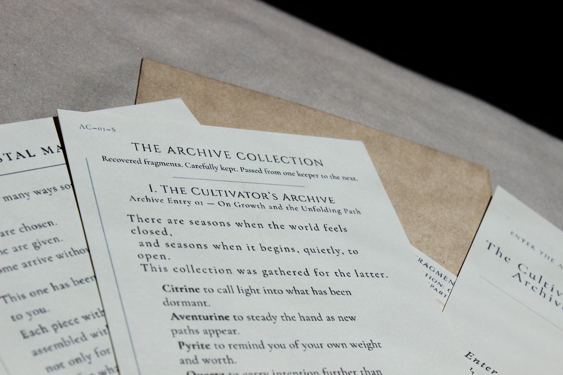 The Cultivators Archive the archive collection by Crystal Manuscript