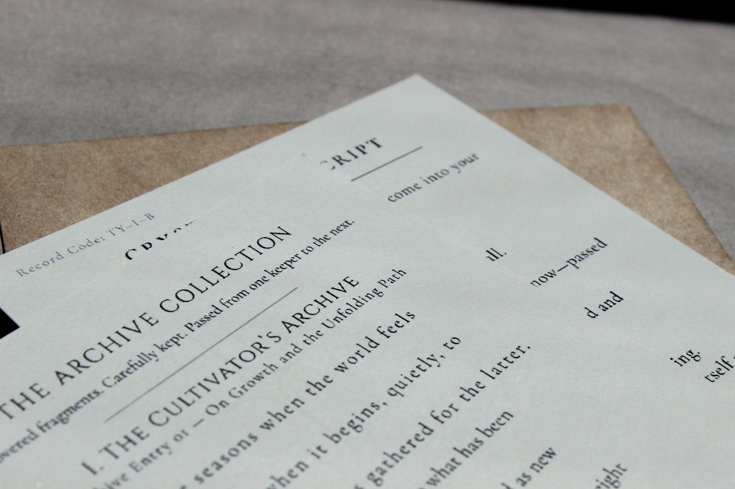 The Cultivators Archive the archive collection by Crystal Manuscript