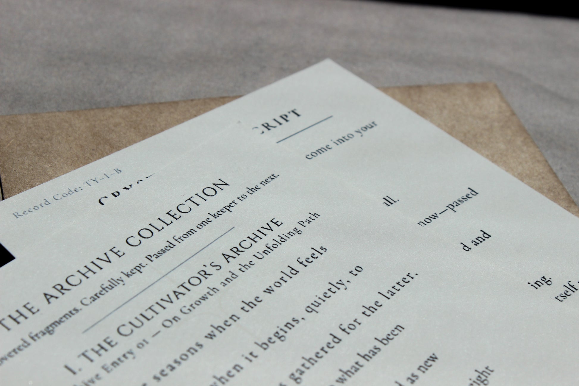 The Cultivators Archive the archive collection by Crystal Manuscript