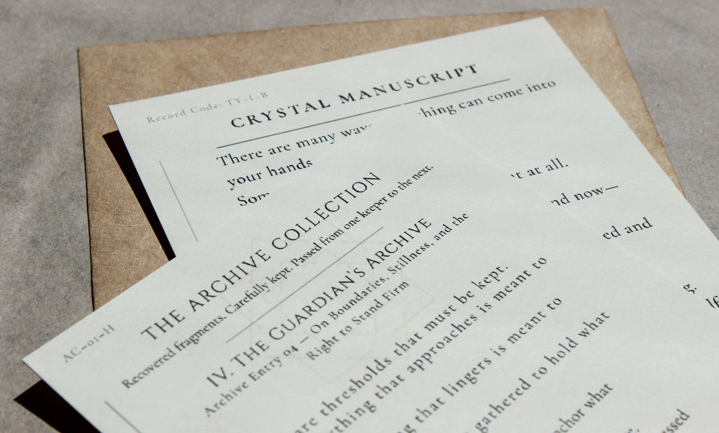 The Guardians Archive the archive collection by Crystal Manuscript