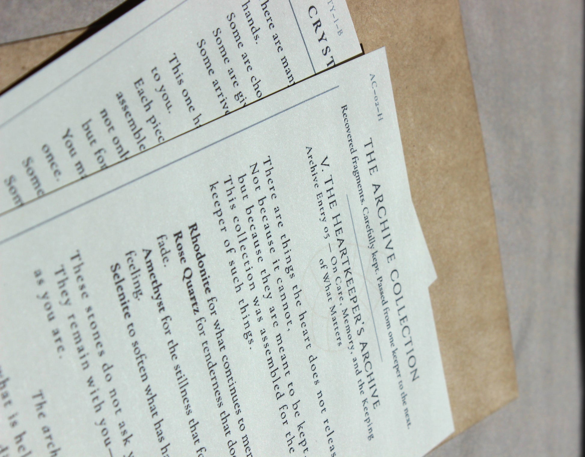 The Heartkeepers Archive the archive collection by Crystal Manuscript