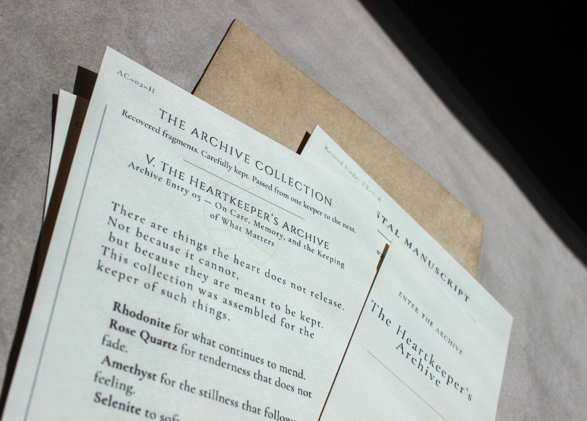 The Heartkeepers Archive the archive collection by Crystal Manuscript