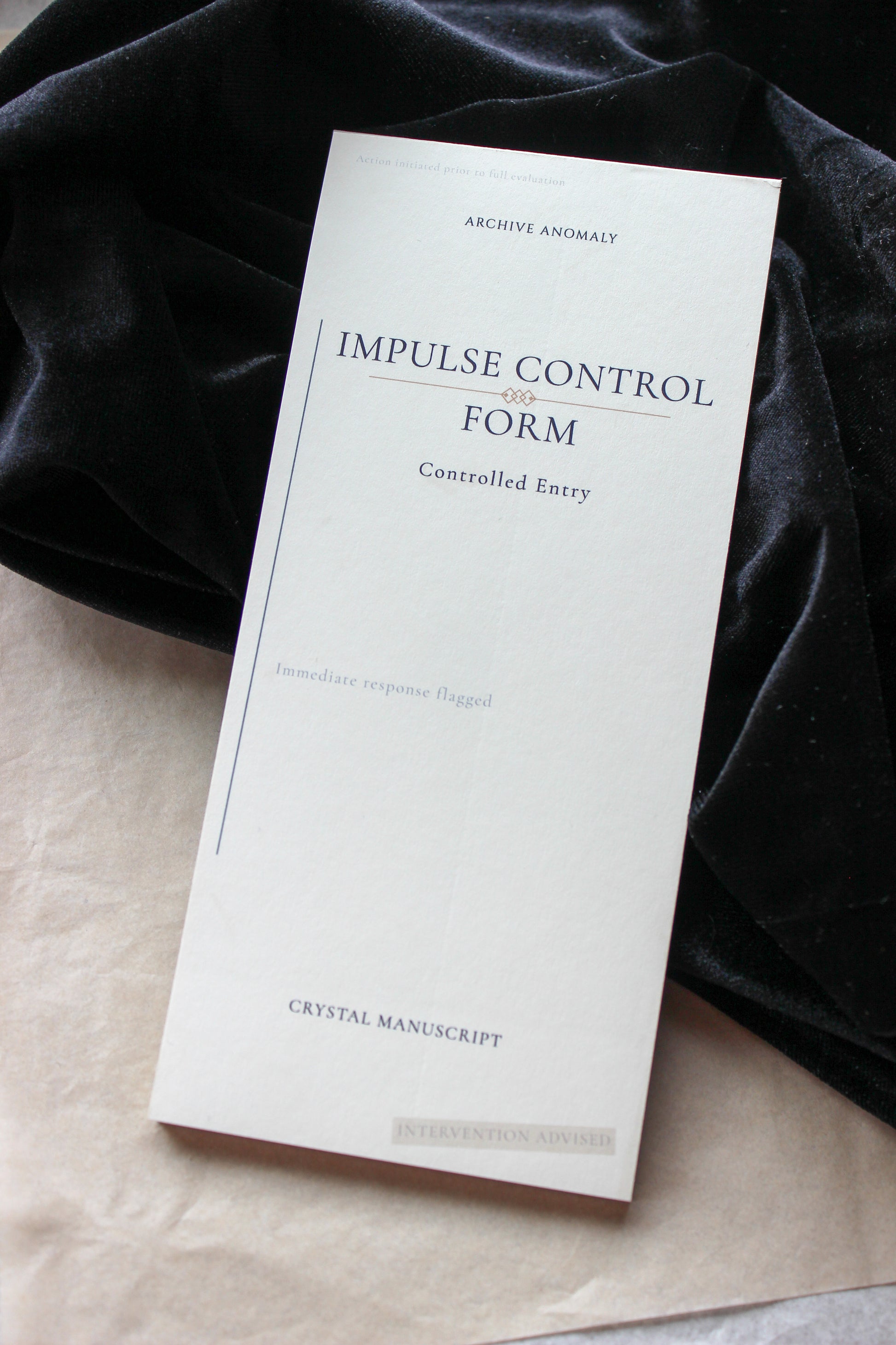 Impulse Control archive-inspired notepad by Crystal Manuscript