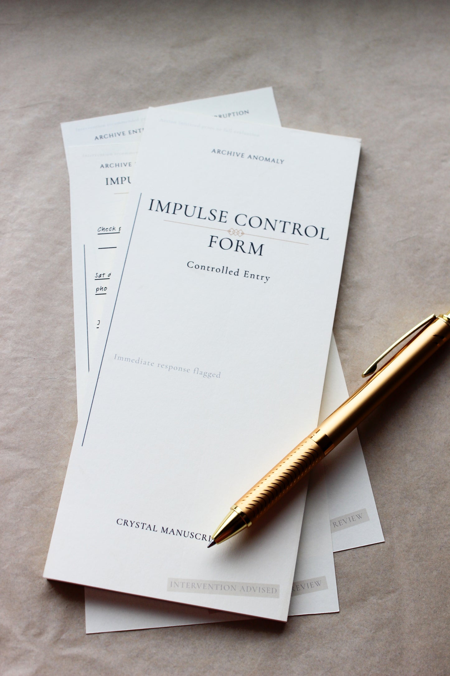 Impulse Control archive-inspired notepad by Crystal Manuscript