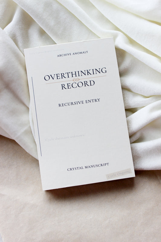 Overthinking Record archive-inspired notepad by Crystal Manuscript