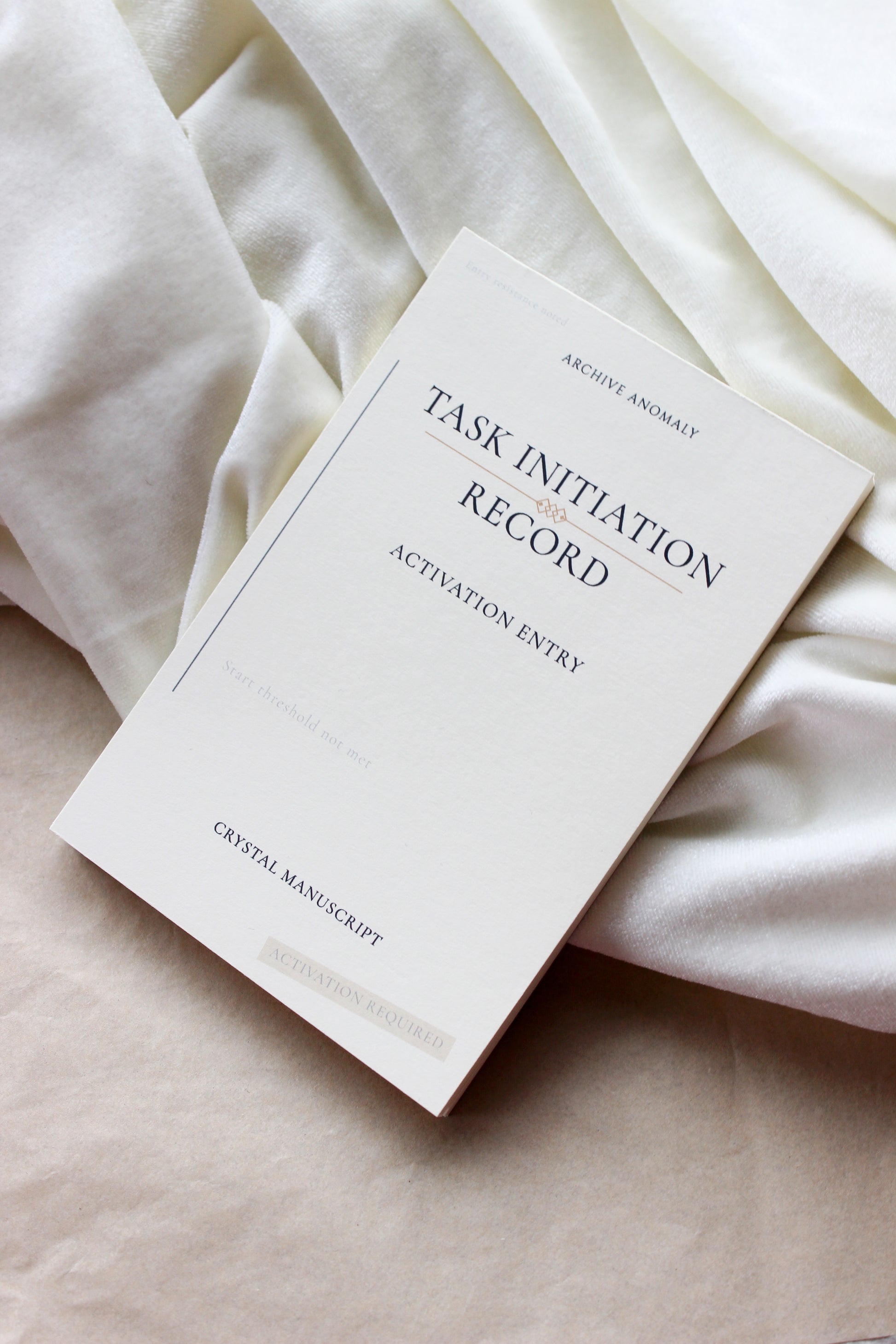 Task Initiation archive-inspired notepad by Crystal Manuscript