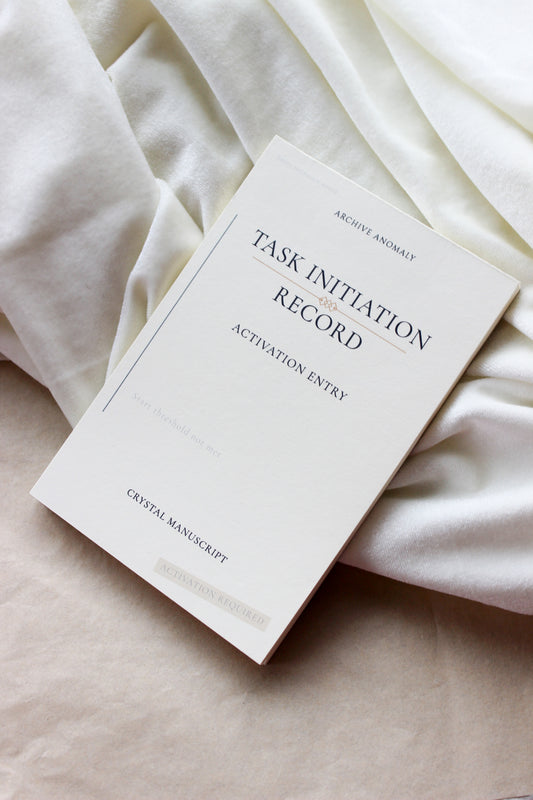 Task Initiation archive-inspired notepad by Crystal Manuscript