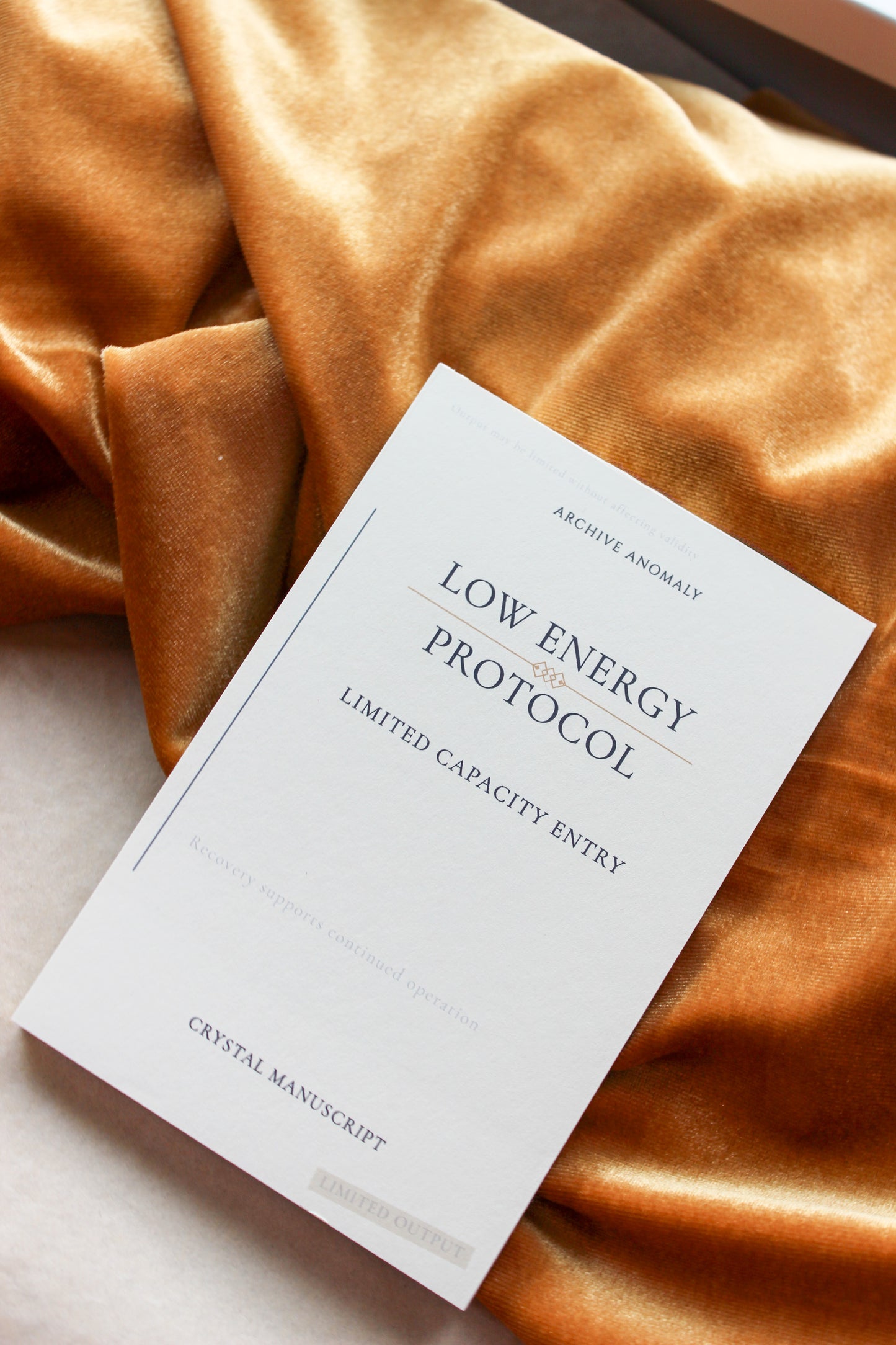 Low Energy Protocol archive-inspired notepad by Crystal Manuscript