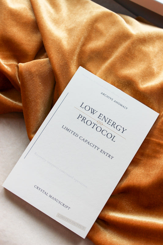 Low Energy Protocol archive-inspired notepad by Crystal Manuscript