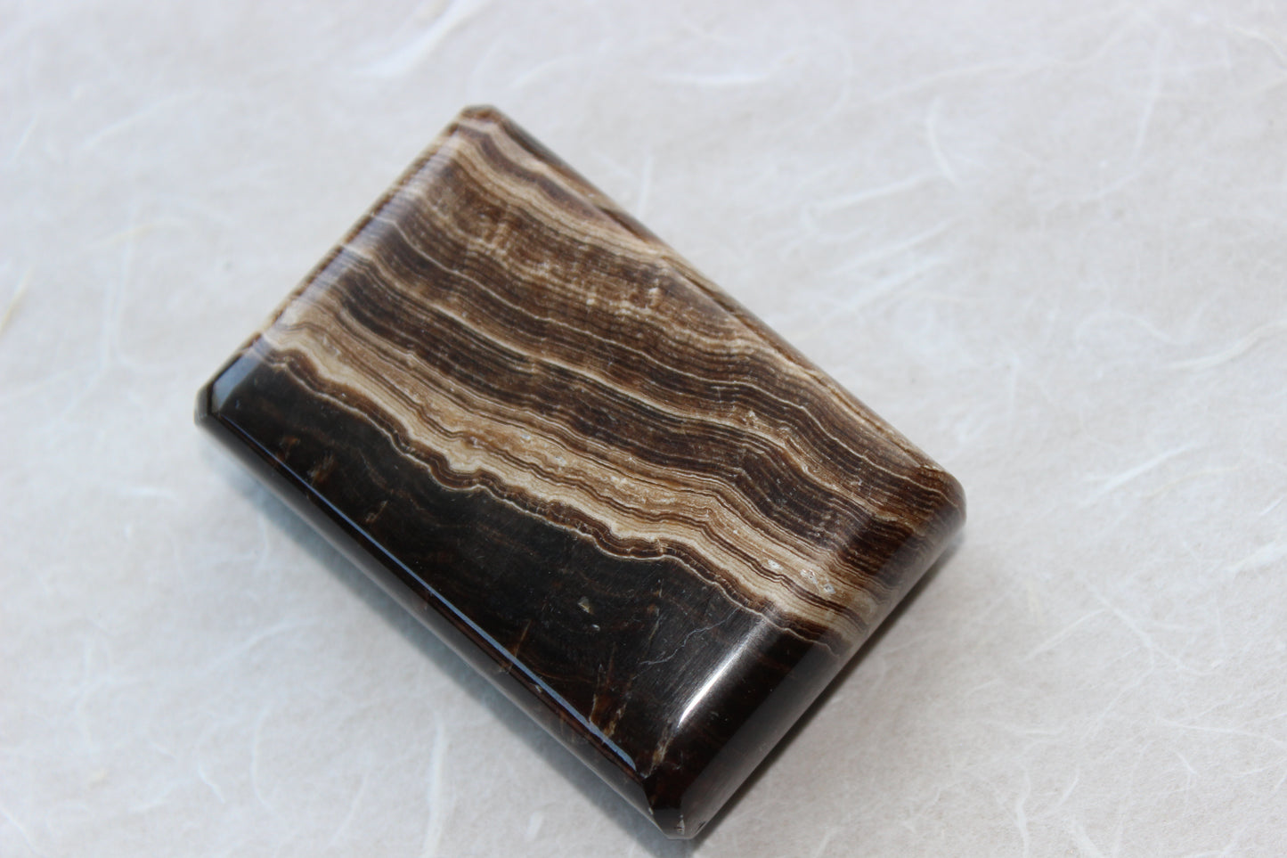 Chocolate Calcite Rectangular Palm Stone specimen objects by Crystal Manuscript