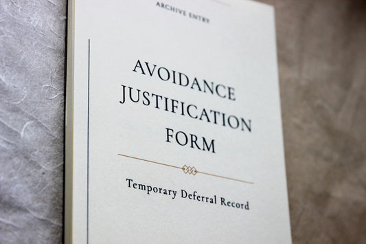 Avoidance Justification Form Notepad archive-inspired notepad by Crystal Manuscript