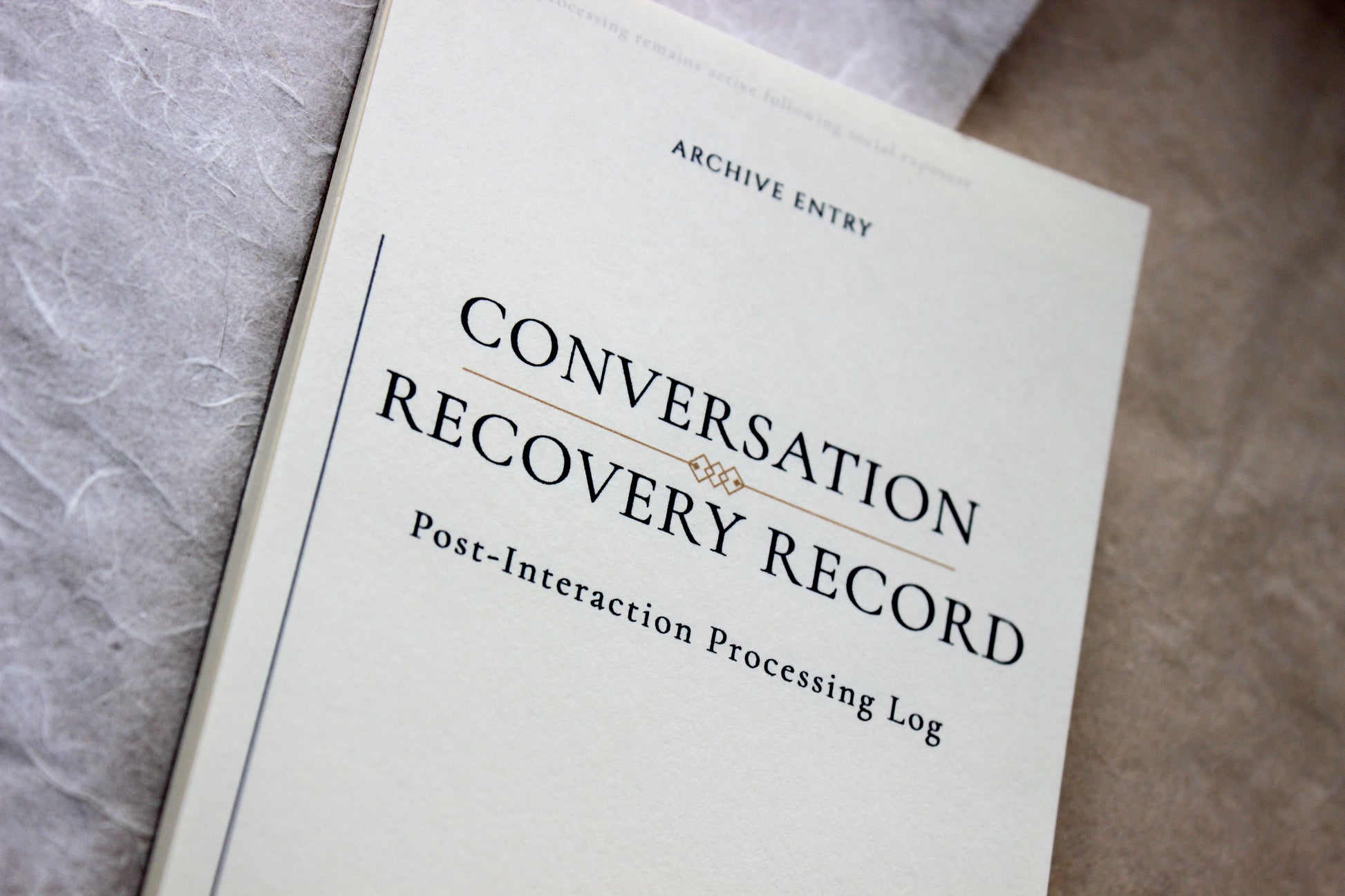 Conversation Recovery Record Notepad archive-inspired notepad by Crystal Manuscript