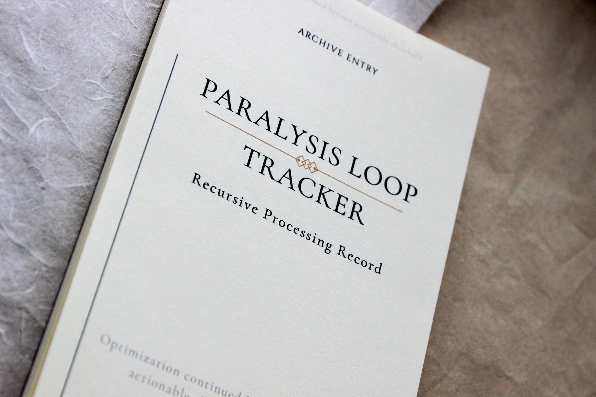 Paralysis Loop Tracker Notepad archive-inspired notepad by Crystal Manuscript