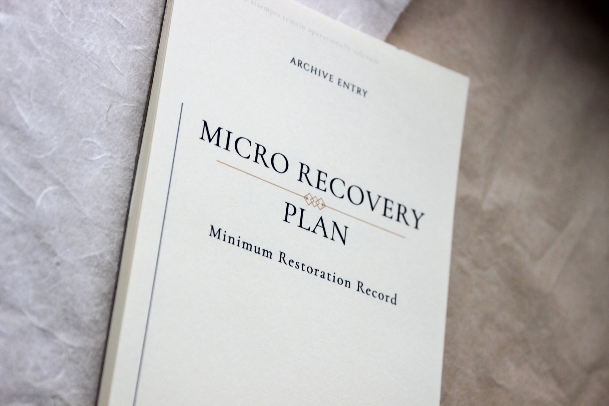 Micro Recovery Plan Notepad archive-inspired notepad by Crystal Manuscript