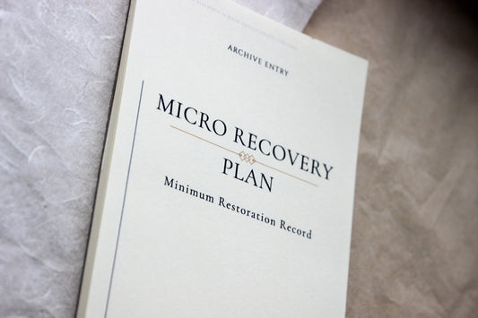 Micro Recovery Plan Notepad archive-inspired notepad by Crystal Manuscript