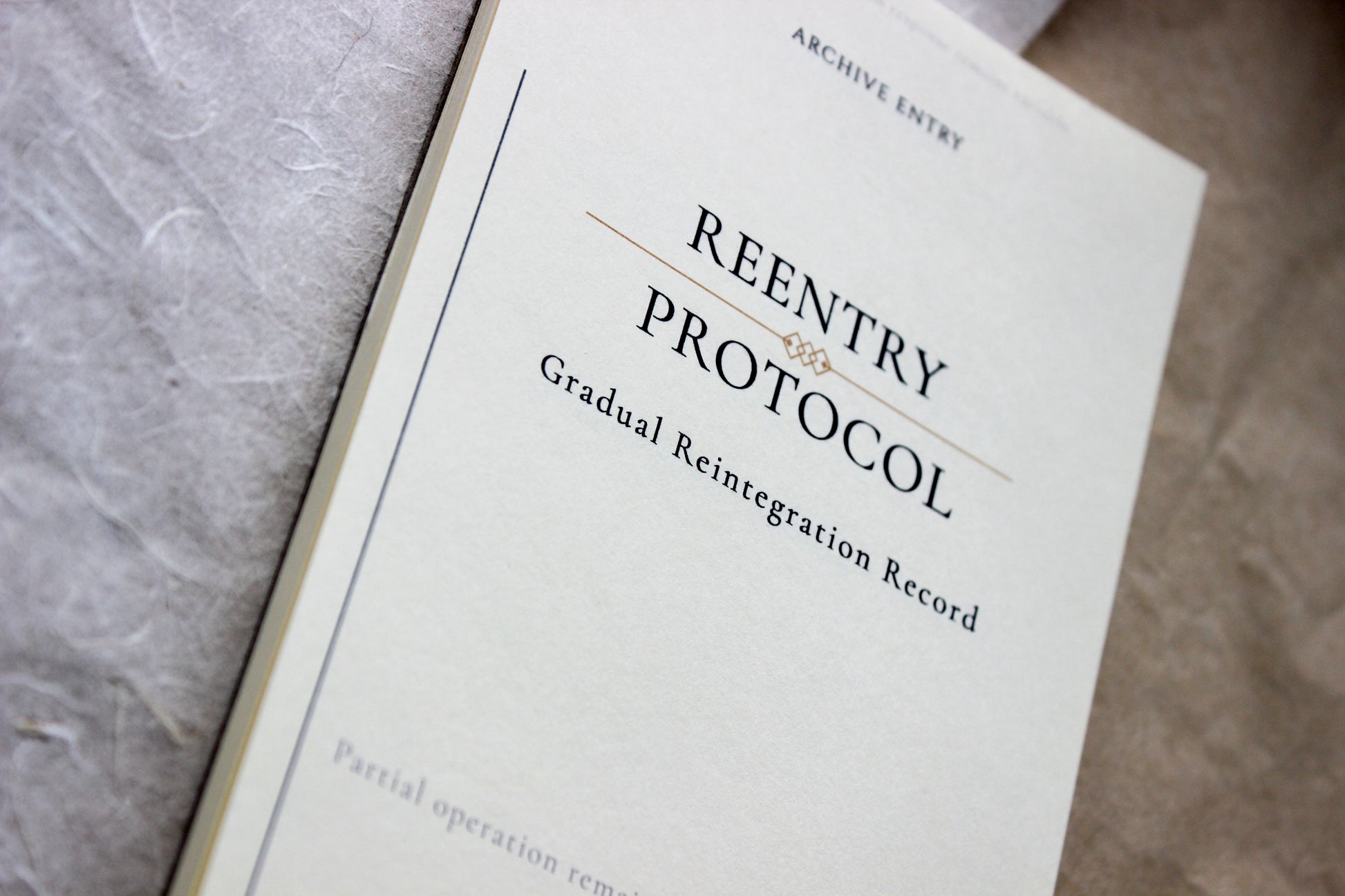 Reentry Protocol Notepad archive-inspired notepad by Crystal Manuscript