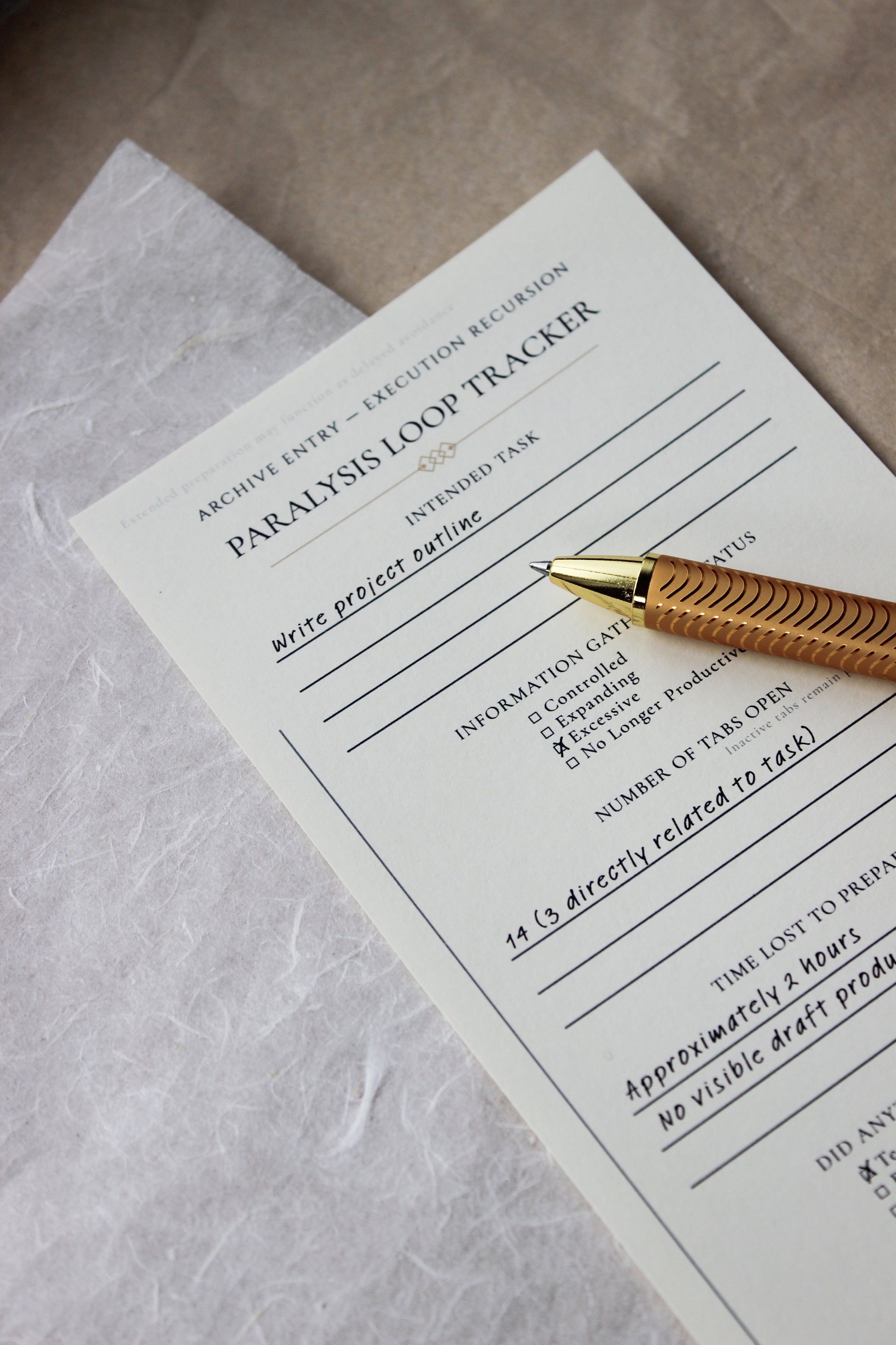 Paralysis Loop Tracker Notepad archive-inspired notepad by Crystal Manuscript