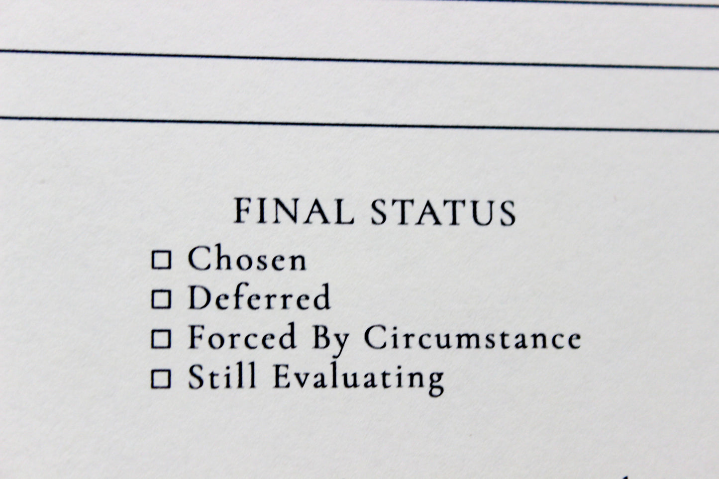 Decision Paralysis Tracker Notepad archive-inspired notepad by Crystal Manuscript