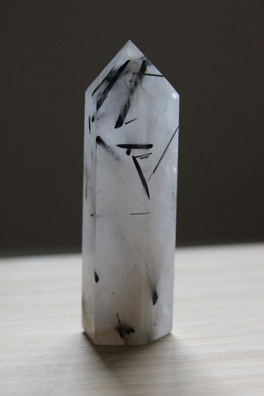 Black Tourmalinated Quartz Tower