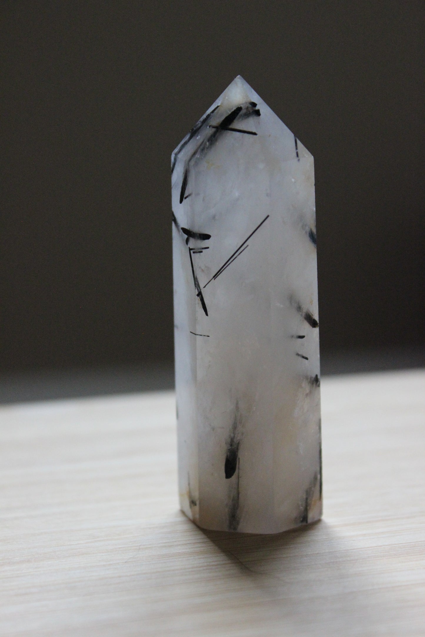 Black Tourmalinated Quartz Tower