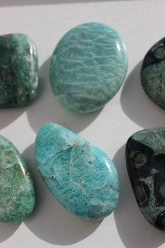 Amazonite Flat Palm Stone