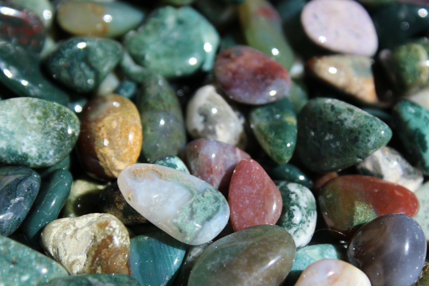 Ocean Jasper Tumbled Stones specimen objects by Crystal Manuscript