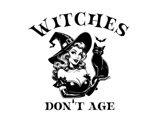 Funny Witches Don't Age Vinyl Sticker